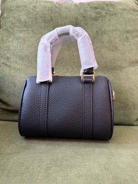 Dress Up Your Purse DUYP Nano Black Pebbled Boston Satchel Bag - Women's Handbag